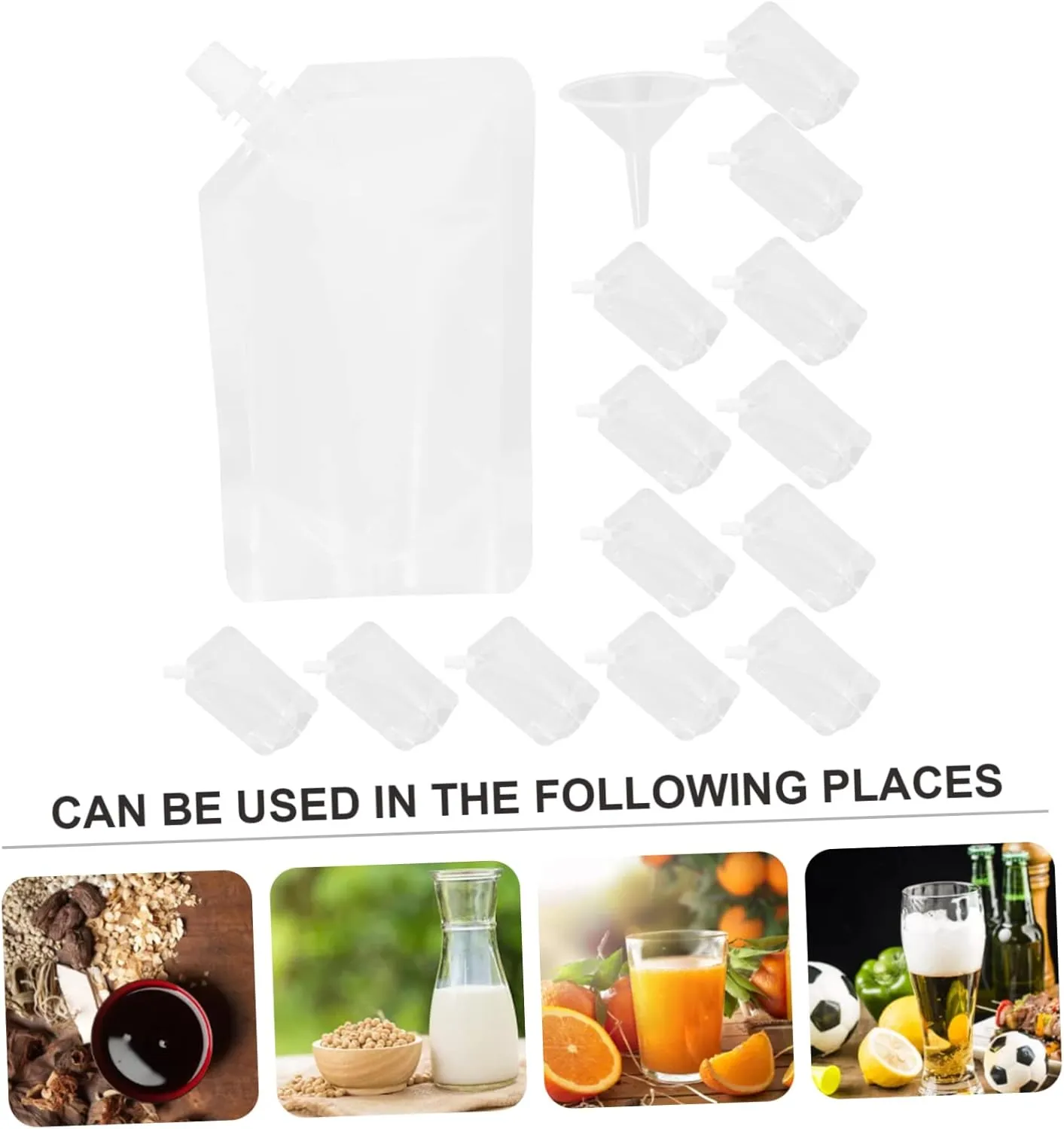 Juice Drink Containers Drip Proof Plastic Pouches for Party and Travel