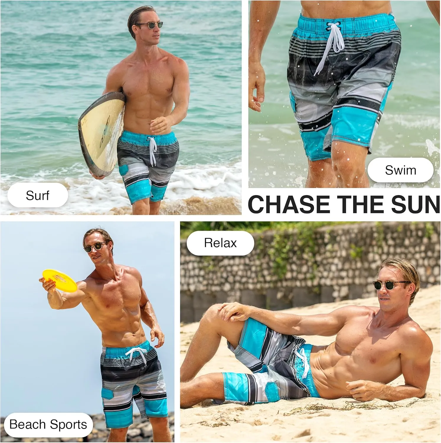Kanu Surf Flex Men's Swim Trunks Quick-Dry Bathing Suit Men, 9" Inseam (Regular & Extended Sizes)
