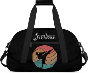 Karate Taekwondo Custom Sports Gym Bag for Girls Boys, Overnight Duffel Bags Cheerleader for Kids Personalized Dance Bag, Gymnastics Duffel Bag