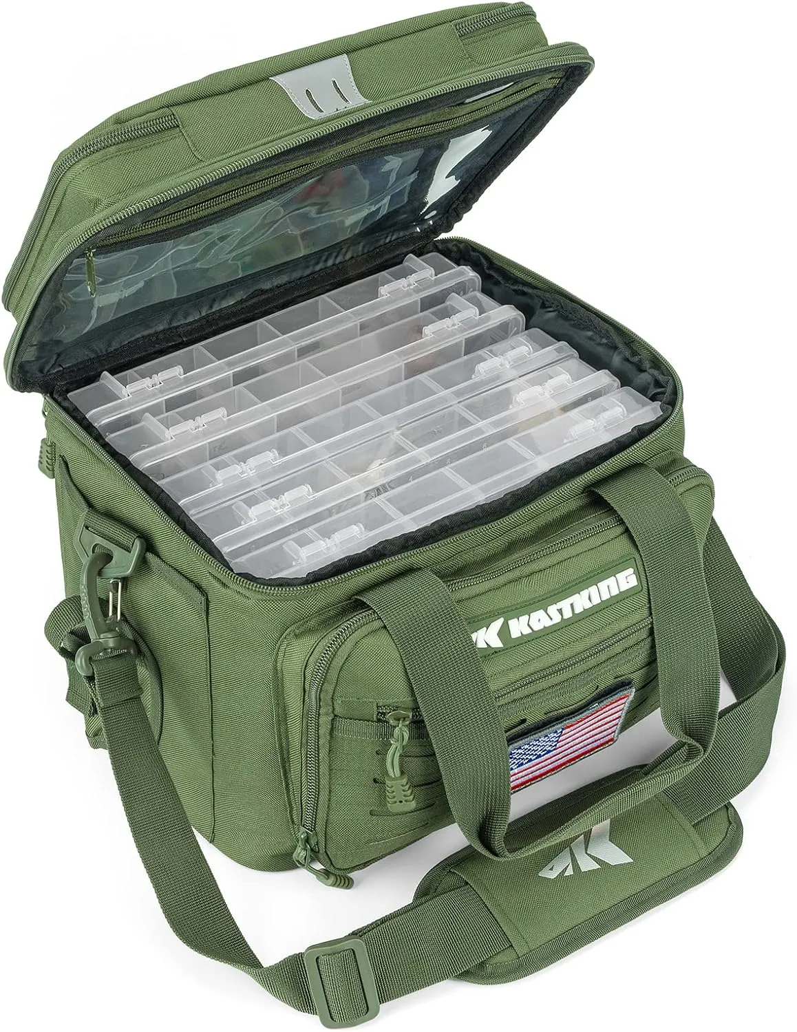 KastKing Fishing Tackle Bags - Saltwater & Freshwater Fishing Bags - Water Resistant, Padded Shoulder Strap - Gear Storage