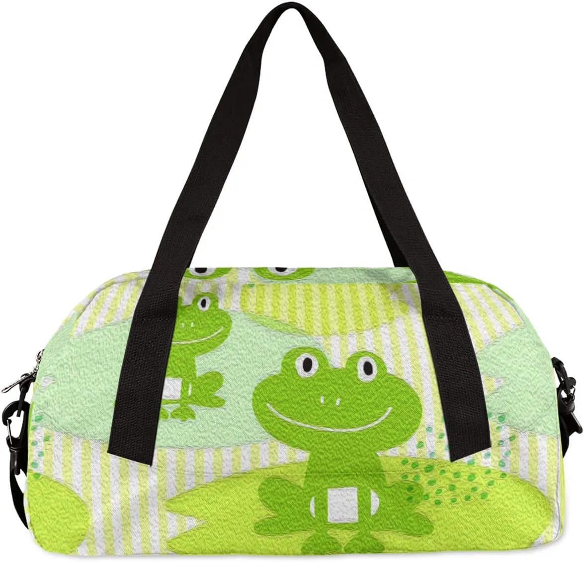 Kawaii Frog Kids Duffel Bag for Girls Boys Teens, Frog Oil Painting Dance Bag Overnight Small Duffel Bag Carry On Weekend Sports Gym Travel Bag for School Practice Gymnastics Ballet