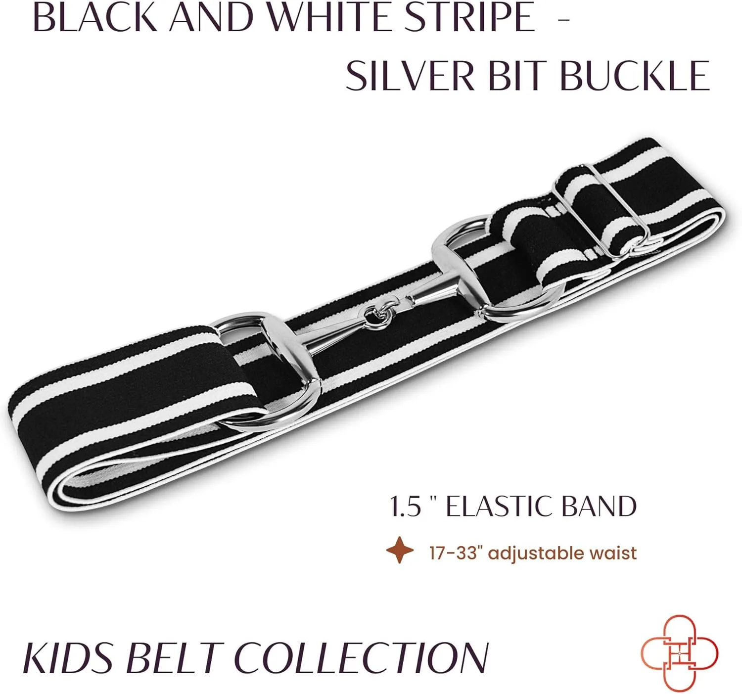 Kids 1.5 inch Equestrian Belt, Adjustable Elastic Belts for Girls, Perfect for Riding Breeches