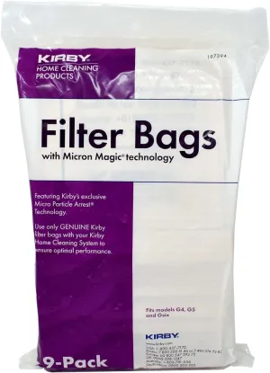 Kirby HEPA Bags for Sentria models Gsix and Ultimate G, 9pk