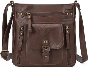 KL928 Crossbody Bags for Women, Multi Pocket Shoulder Bags, Medium PU Leather Cross Body Purses