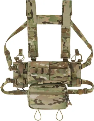 KRYDEX Micro Chest Rig with 5.56/7.62 Magazine Holder,Wing Pouches,Dangler Pouch,Fat Strap Shoulder Harness Set