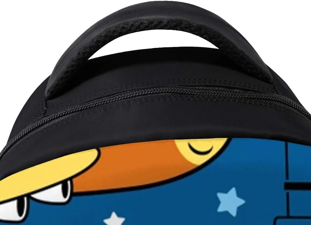 Kuizee Backpack Daypack Planes Cartoon Funny Bear Pilot Casual Bags Durable Polyester College School Travel 11×16Inch