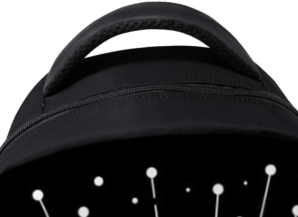 Kuizee Classic Backpack Schoolbag Adjustable Padded Shoulder Straps Daypack ﻿Sun Eclipse Astronomy Astrology Mysticism Black Casual Bags Durable College Daily 16Inch