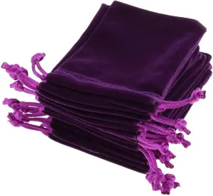 KUPOO 50 Pieces Wholesale Lot Velvet Pouches with drawstrings,pouches bags 3 X 4 Inch (Purple)