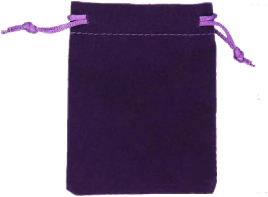 KUPOO 50 Pieces Wholesale Lot Velvet Pouches with drawstrings,pouches bags 3 X 4 Inch (Purple)