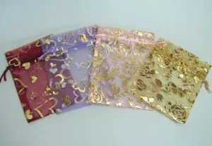 Lace Pouch with Pictures-hot pink