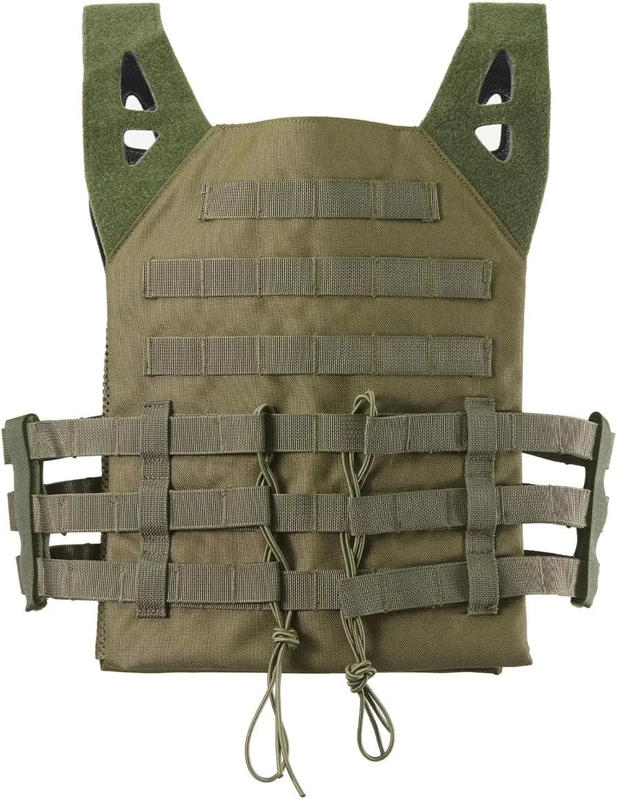 Lancer Tactical Airsoft Lightweight Molle Tactical Vest with Retention Cords-One size Fully adjustable Customizable Fit