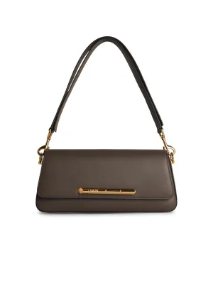 Lanvin 'Sequence' Brown Lear Crossbody Bag