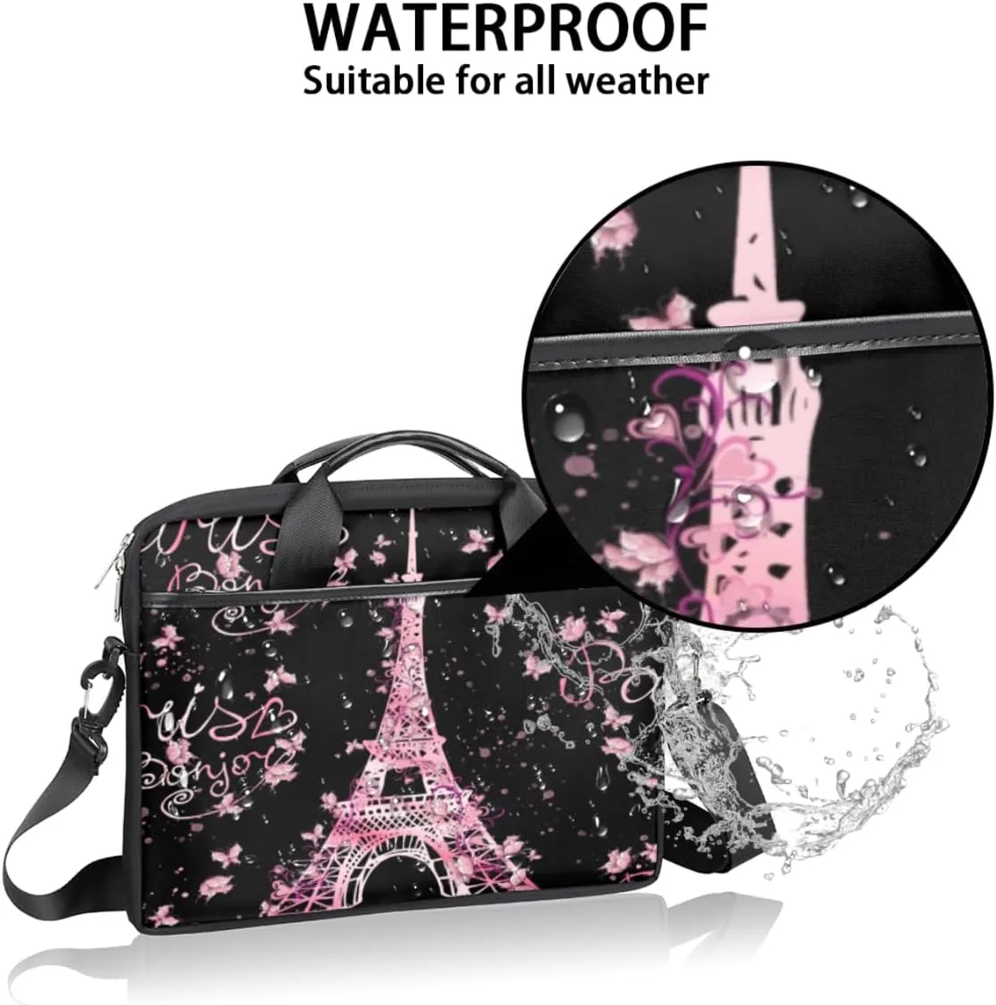 Laptop Bag for Women Men Waterproof Laptop Shoulder Bag 14-15.6 Inch Computer Messenger Bag Carrying Case
