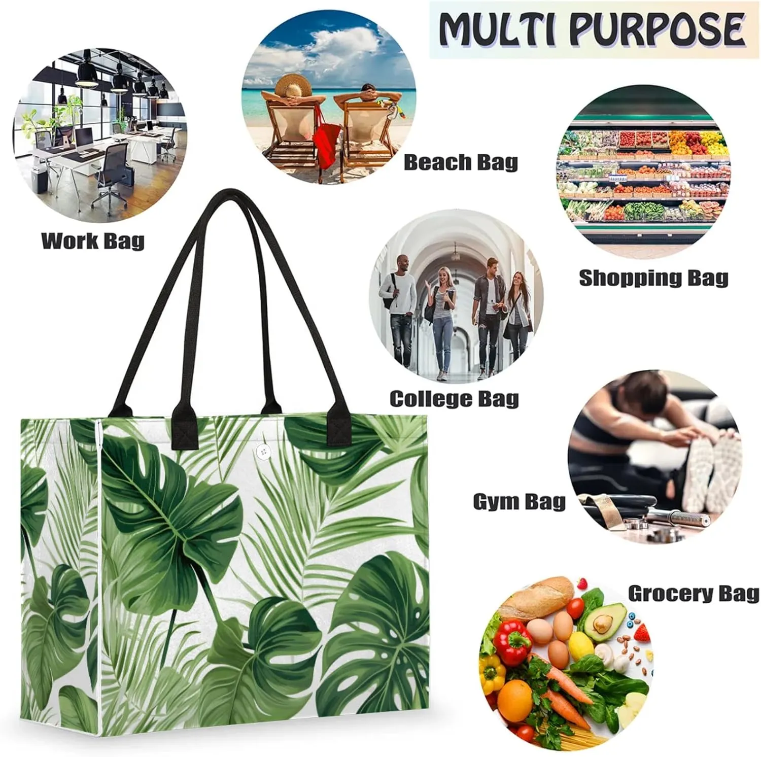 Large Beach Bag,Waterproof Sandproof Tote Bag with Pocket