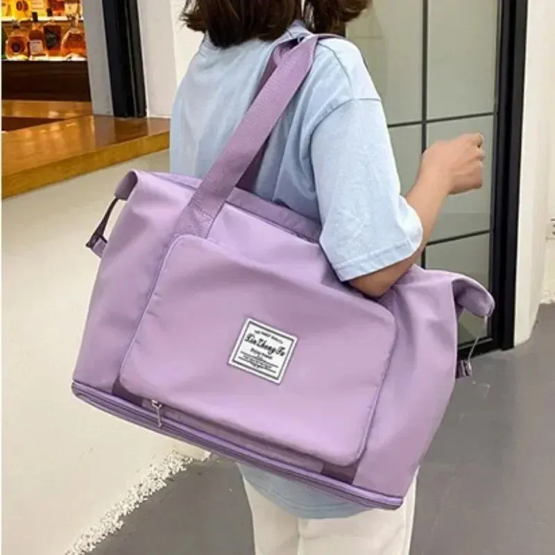 Large Capacity Folding Travel Bags for Women Gym Yoga Storage Shoulder Bag Men Waterproof Luggage Handbag Travel Duffle Bag