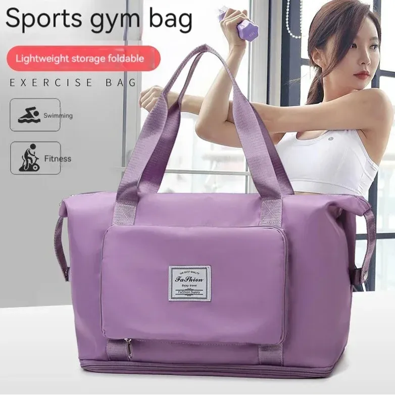 Large Capacity Folding Travel Bags for Women Gym Yoga Storage Shoulder Bag Men Waterproof Luggage Handbag Travel Duffle Bag