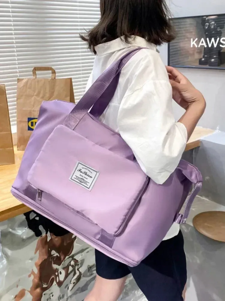 Large Capacity Folding Travel Bags for Women Gym Yoga Storage Shoulder Bag Men Waterproof Luggage Handbag Travel Duffle Bag