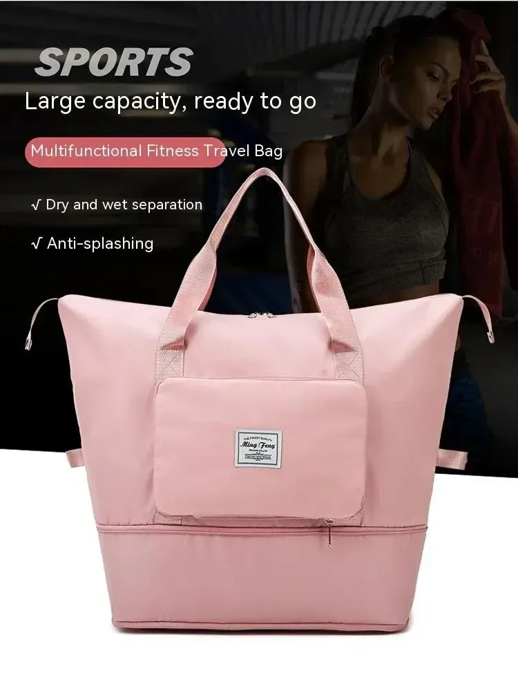 Large Capacity Folding Travel Bags for Women Gym Yoga Storage Shoulder Bag Men Waterproof Luggage Handbag Travel Duffle Bag