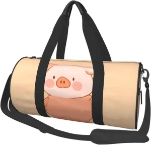 Large Capacity Travel Bag Cartoon Jumpsuit Pig Travel Duffle Bag with Adjustable Strap Foldable Sports Gym Bag for Men Women Carry On Luggage Weekend Bag