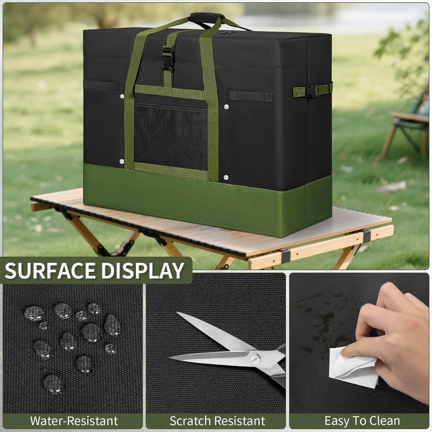 Large Duffle Bag for Travel,120L Water-resistant Camping Storage Tote, Foldable Canvas Duffle Outdoor Luggage Duffle Bag Organizer for Travel, Picnic, Moving