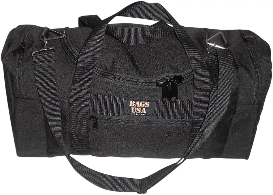 Large Triple Duffle with U Opening, Front Pocket and Two Side Compartment, Perfect Cabin Bag Made in USA.