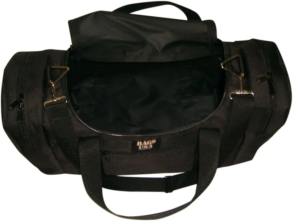 Large Triple Duffle with U Opening, Front Pocket and Two Side Compartment, Perfect Cabin Bag Made in USA.