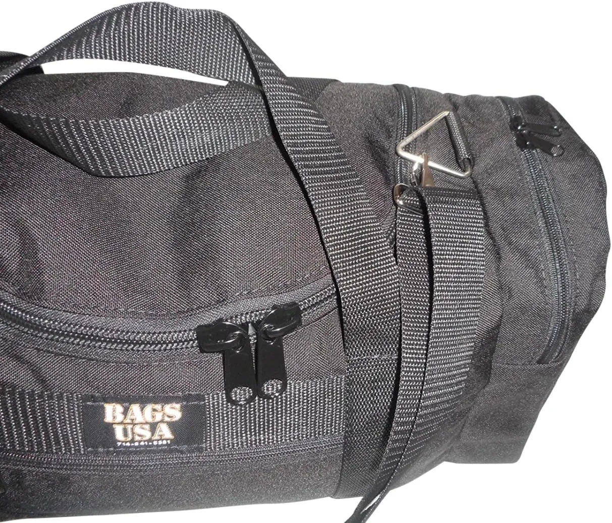 Large Triple Duffle with U Opening, Front Pocket and Two Side Compartment, Perfect Cabin Bag Made in USA.