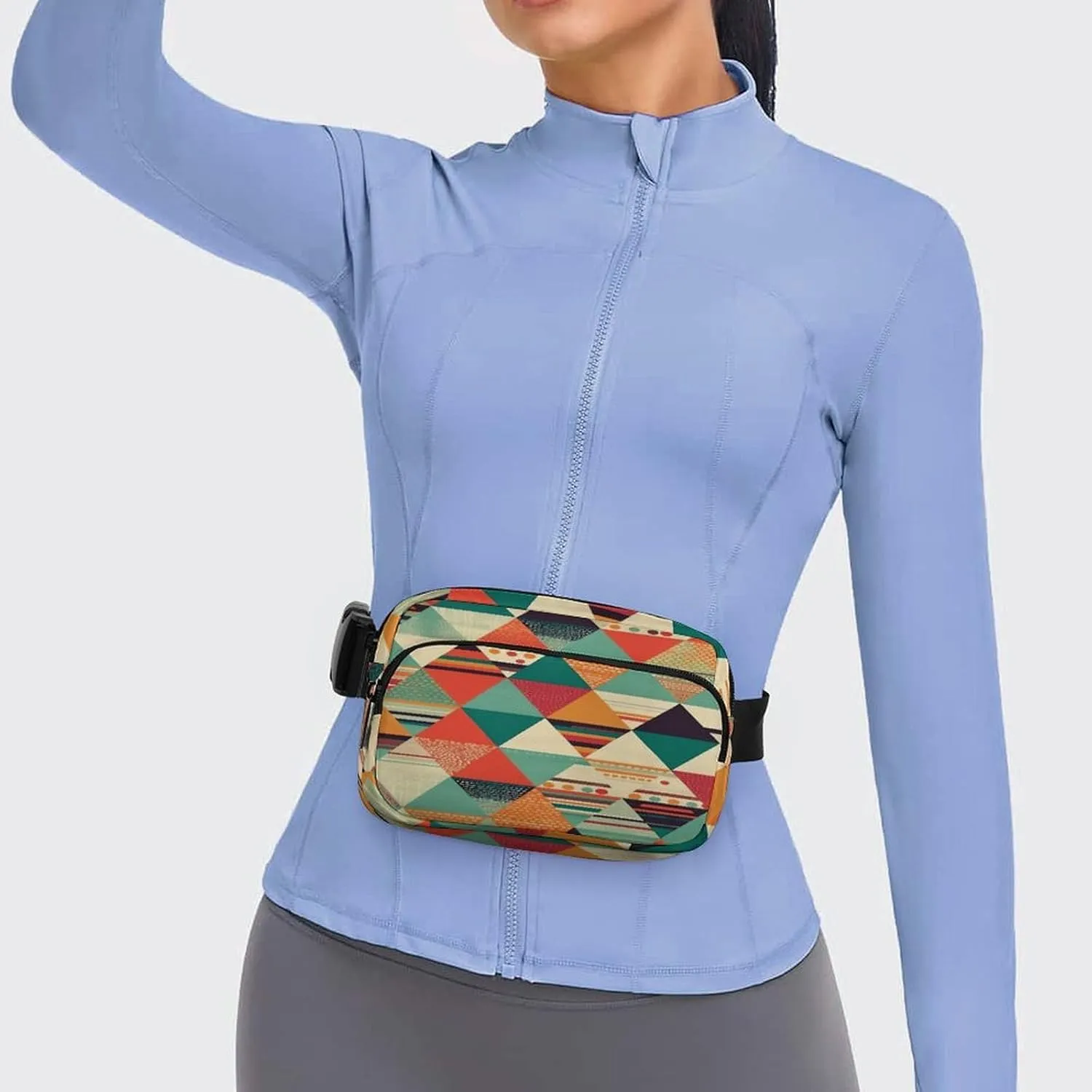 Large Waist Packs with Adjustable Strap,Bright Colors And Stripes CrossBody Fanny Pack Casual Bag for Travel Sports Running Hiking
