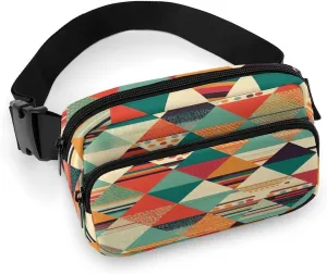 Large Waist Packs with Adjustable Strap,Bright Colors And Stripes CrossBody Fanny Pack Casual Bag for Travel Sports Running Hiking