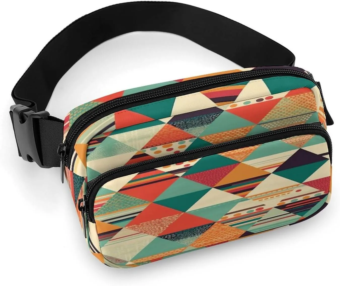 Large Waist Packs with Adjustable Strap,Bright Colors And Stripes CrossBody Fanny Pack Casual Bag for Travel Sports Running Hiking