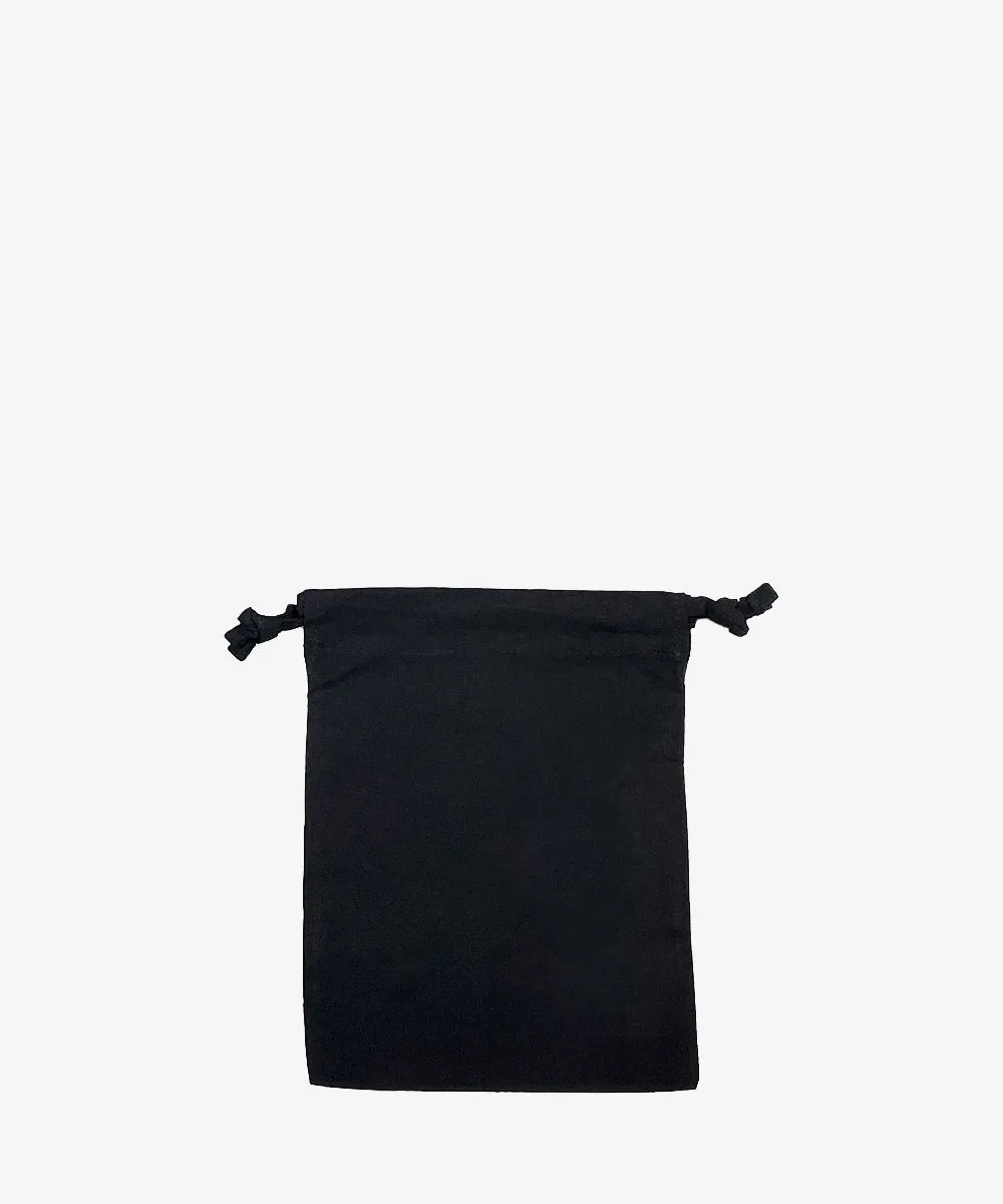 Laurel Black Drawstring Cotton Pouches