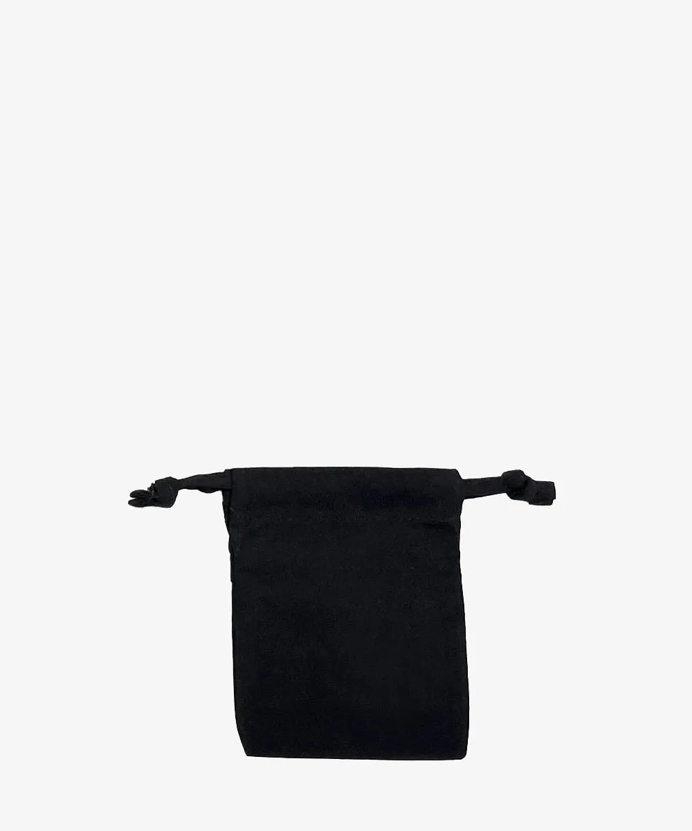 Laurel Black Drawstring Cotton Pouches