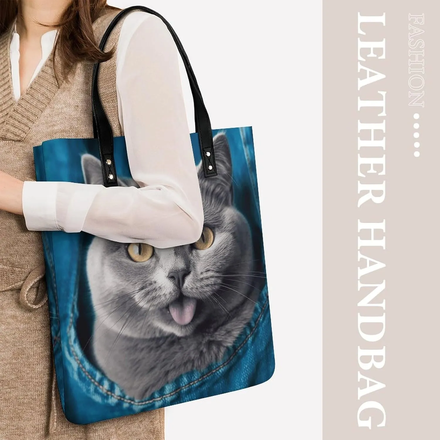 Leather Handbag for Women Tote Bag with Magnetic Buckle Tractor Farming Crossbody Bag Shoulder Bags