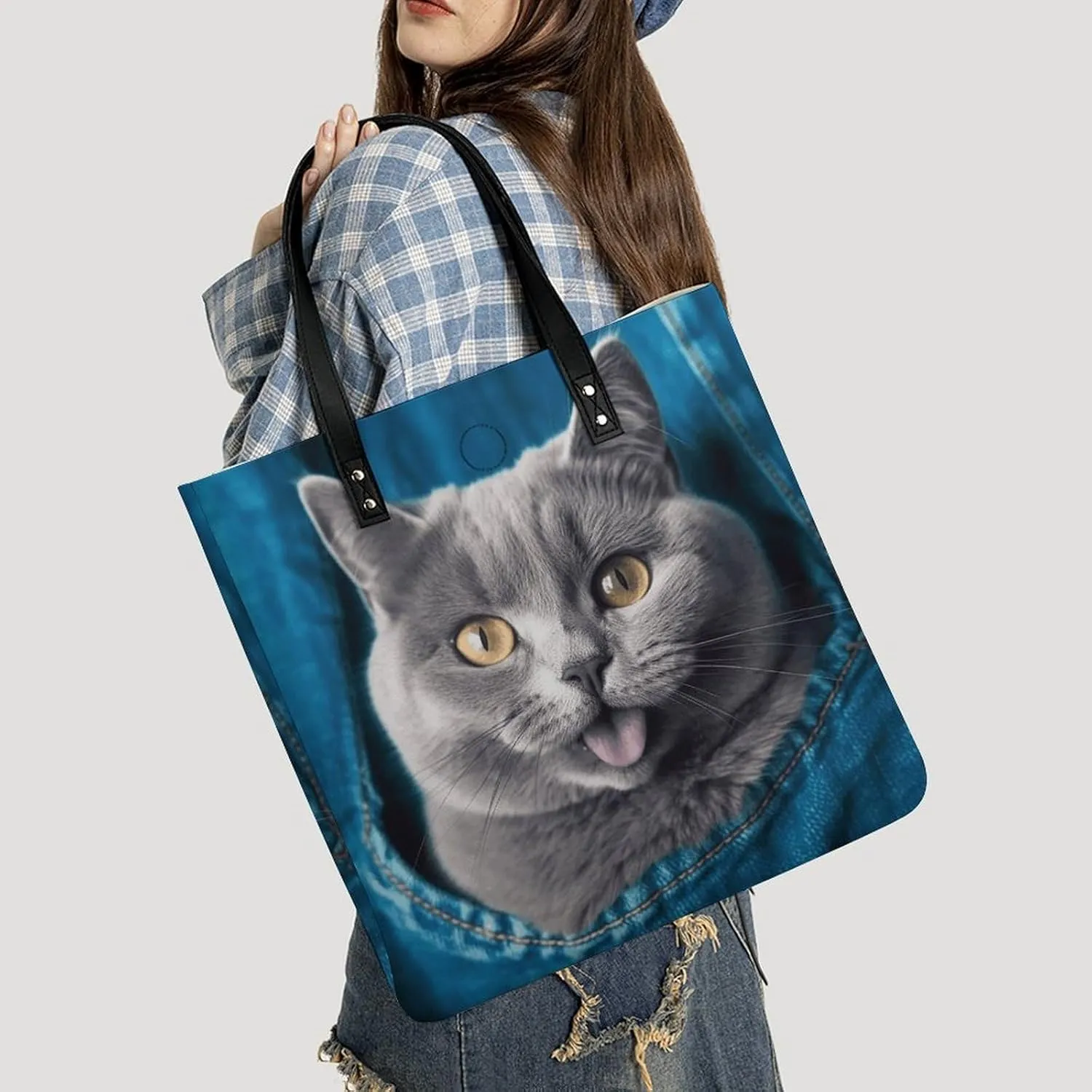 Leather Handbag for Women Tote Bag with Magnetic Buckle Tractor Farming Crossbody Bag Shoulder Bags