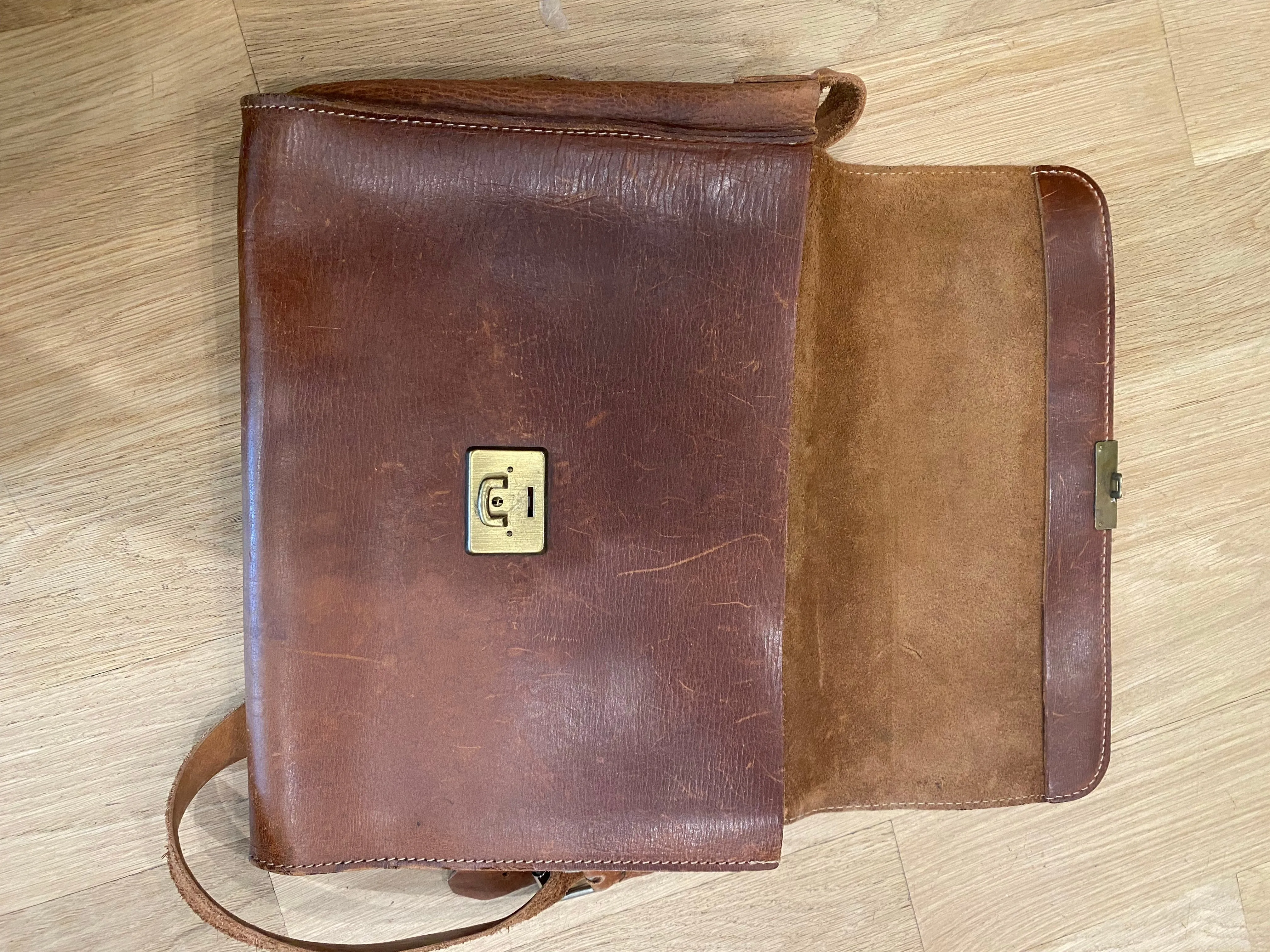 Leather Messenger Bag, 1970’s