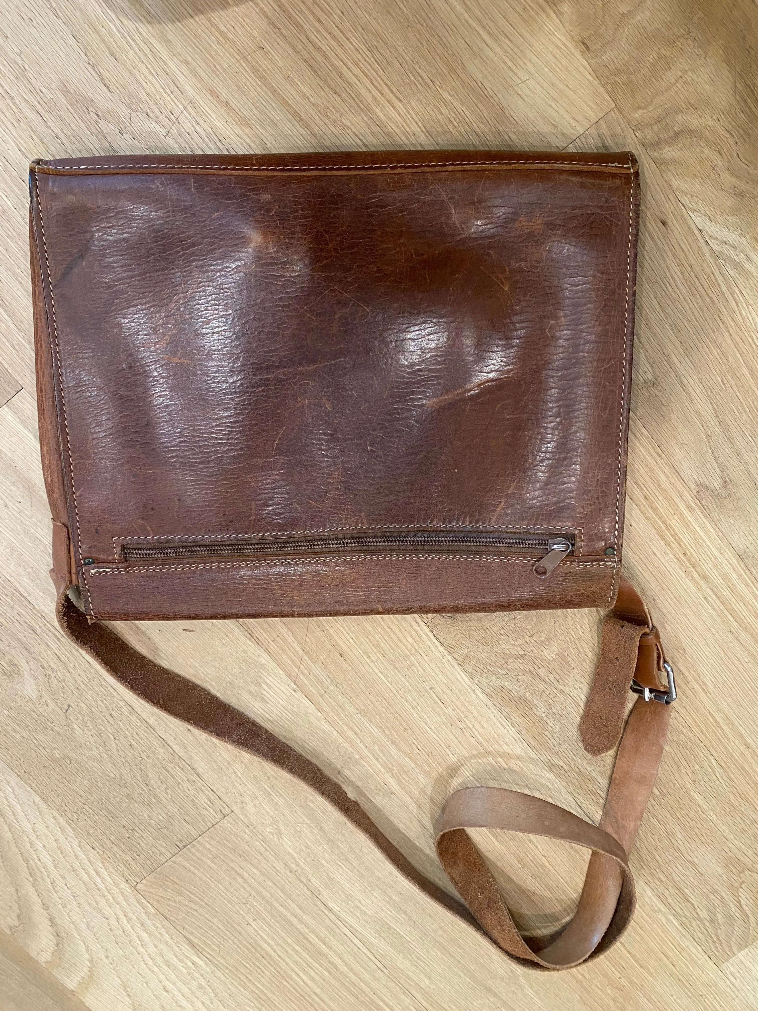 Leather Messenger Bag, 1970’s