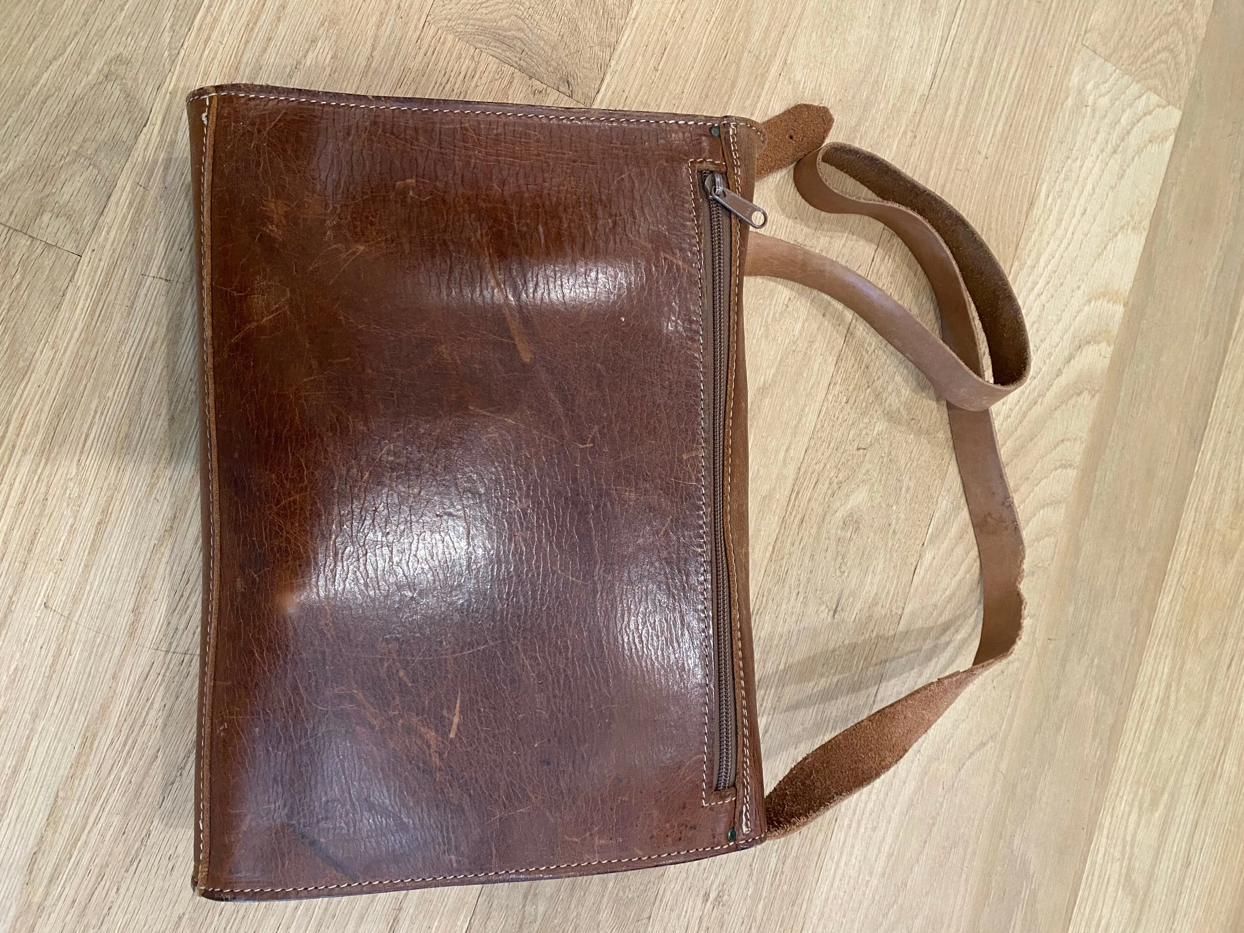 Leather Messenger Bag, 1970’s