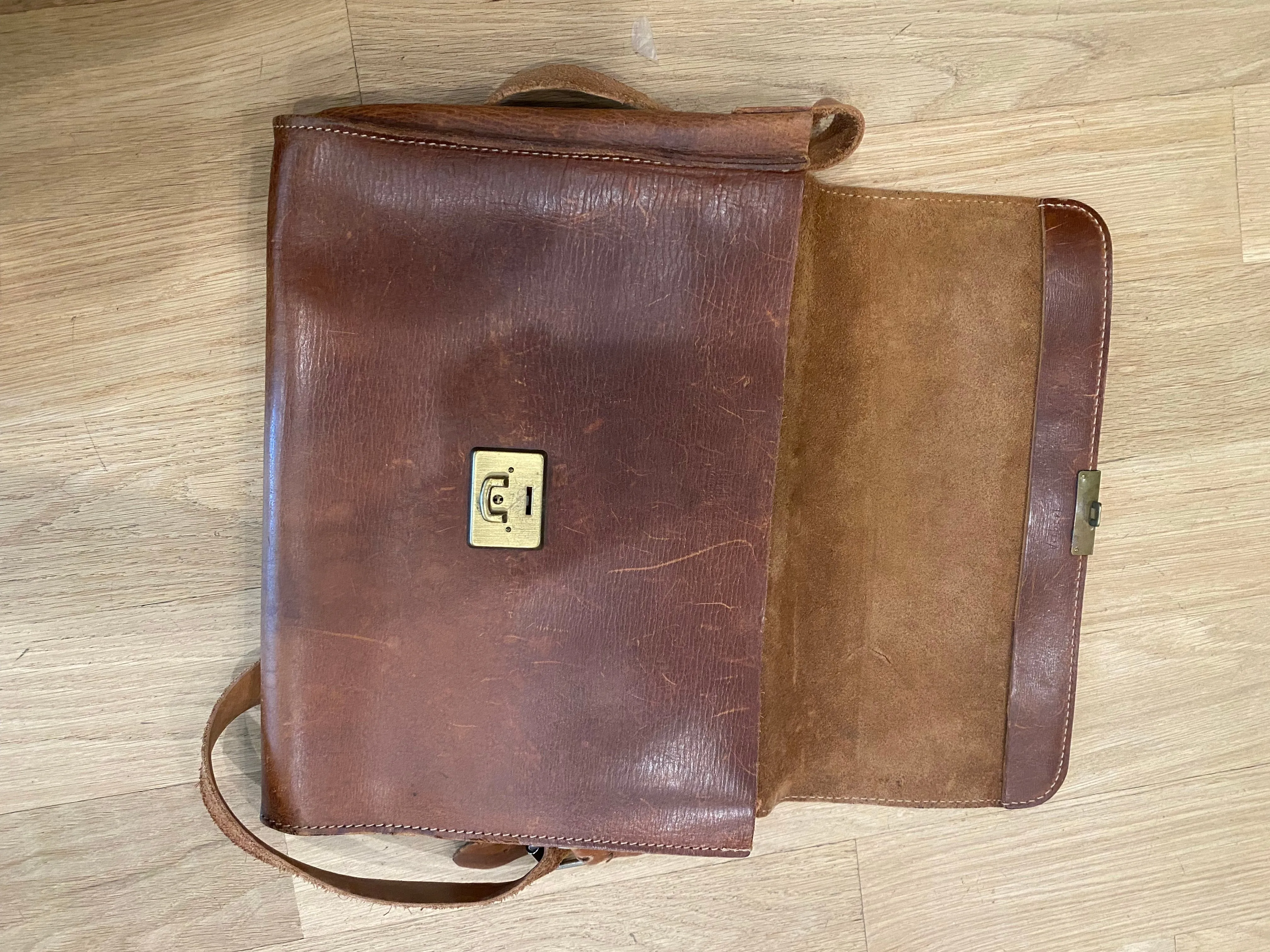 Leather Messenger Bag, 1970’s