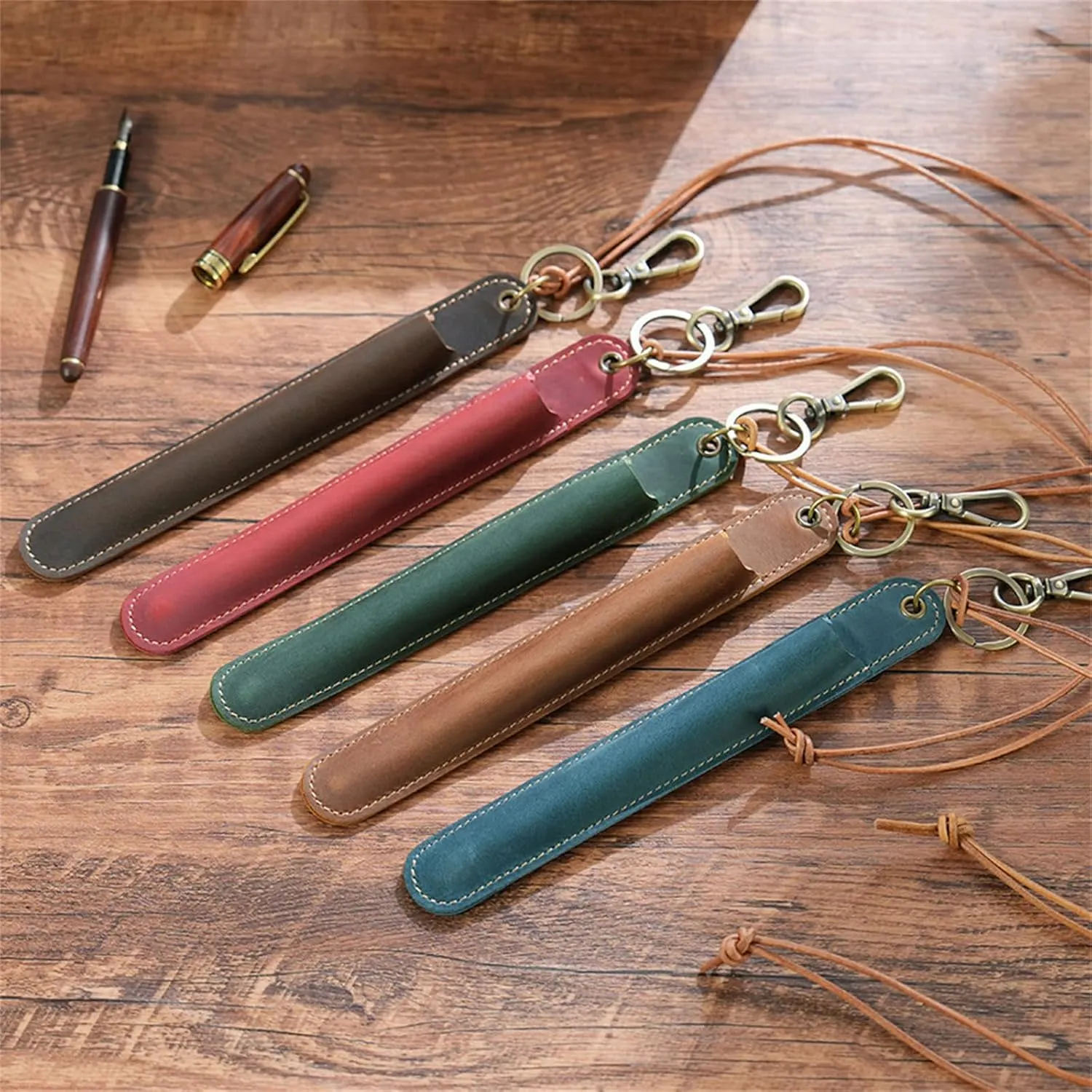 Leather Pen Case Pen Holder Bag Fountain Pen Sleeve PU Leather Pen Pouches Pen Protector Fountain Pen Protective Covers
