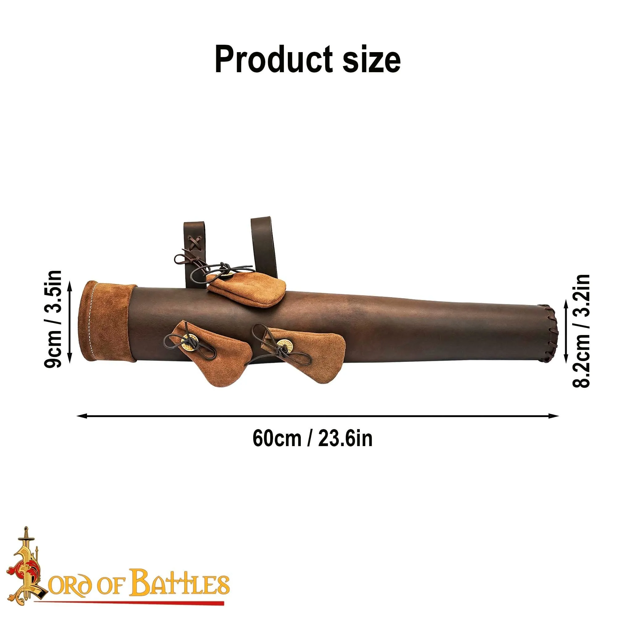 Leather Quiver with 3 Pouches