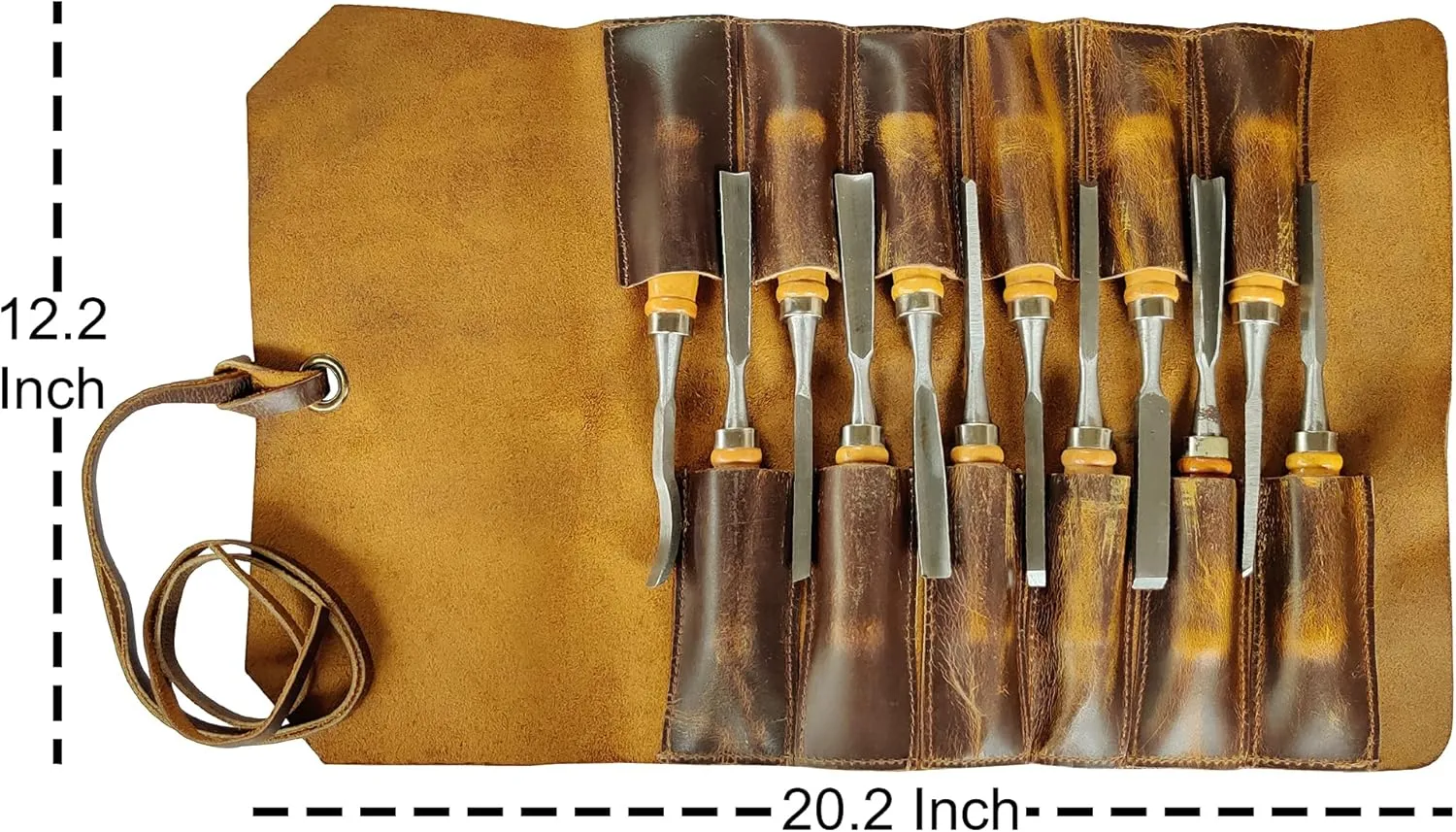 Leather Tool Roll Up Pouch - Leather Tool Wrench Roll/Chisel Bag by RUSTIC TOWN