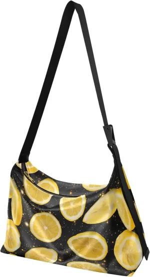 Lemon Universe Shoulder Bag Leather Large Capacity Crossbody Bags Purse Zipper Closure