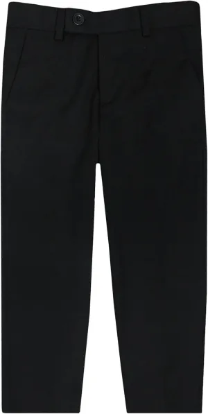 Leo & Zachary Boys Adjustable Waist Slim Fit Dress Pants - LZ508 - Black, 16 Skinny