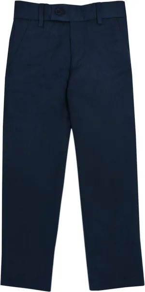 Leo & Zachary Boys Adjustable Waist Slim Fit Dress Pants - LZ508 - Blue, 16 Skinny