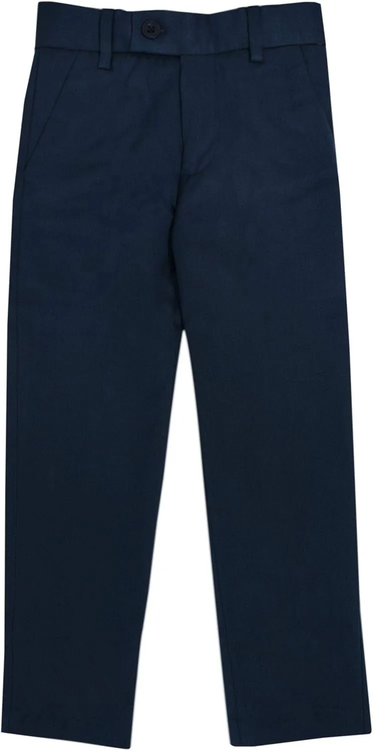 Leo & Zachary Boys Adjustable Waist Slim Fit Dress Pants - LZ508 - Blue, 6 Skinny