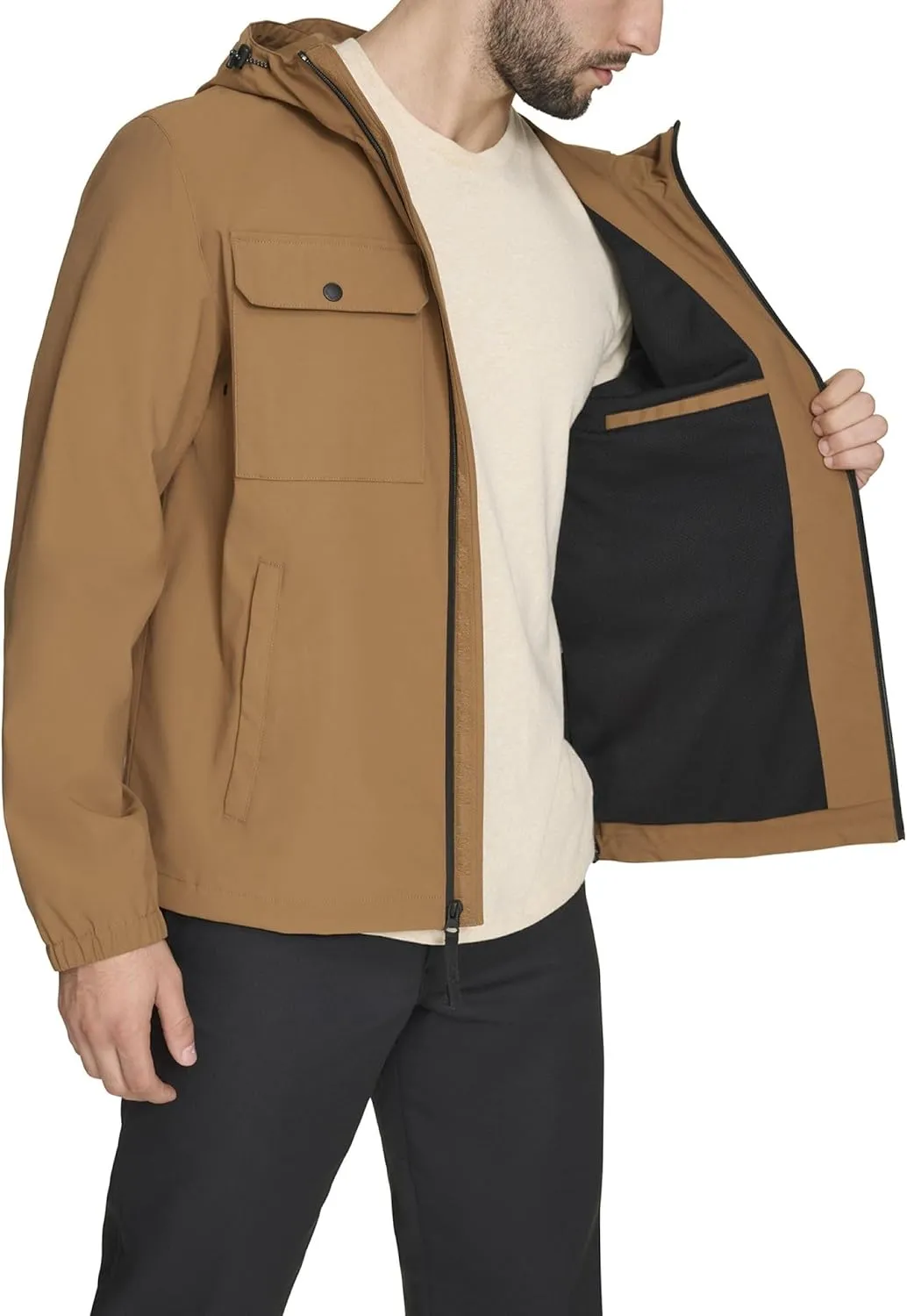 Levi's Men's Hooded Waterproof Arctic Cloth Rain Jacket