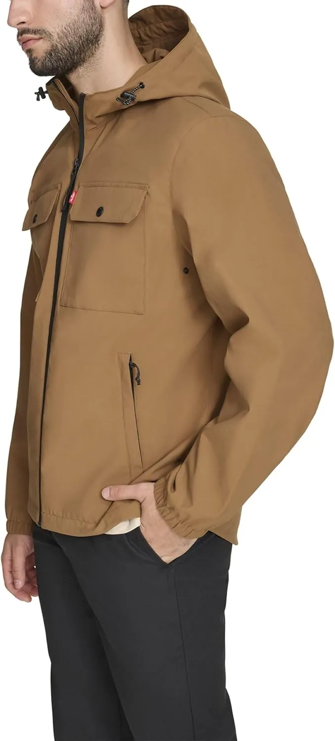 Levi's Men's Hooded Waterproof Arctic Cloth Rain Jacket