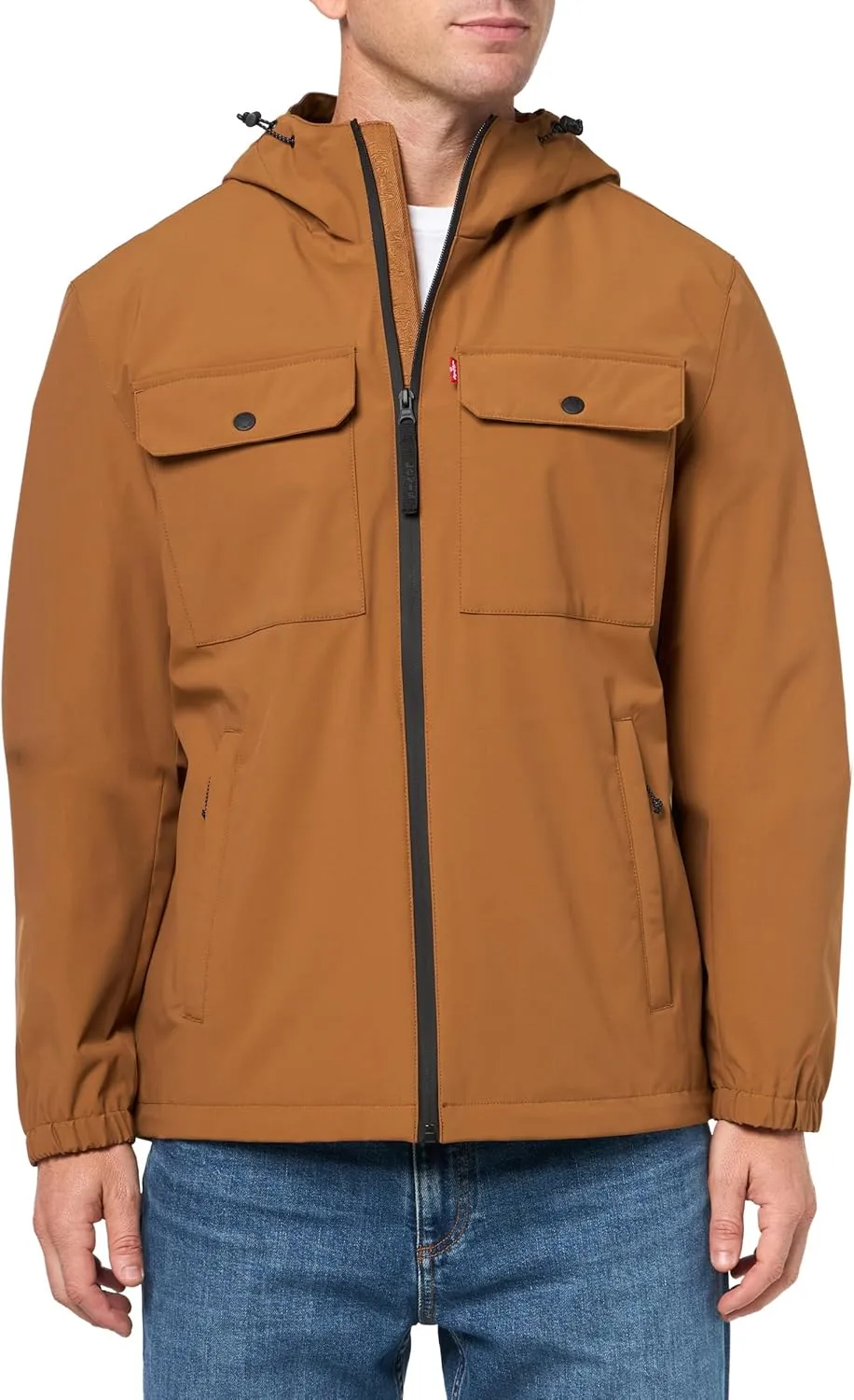 Levi's Men's Hooded Waterproof Arctic Cloth Rain Jacket