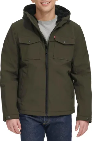Levi's Men's Soft Shell Hooded Storm Coat (Regular & Big & Tall Sizes)