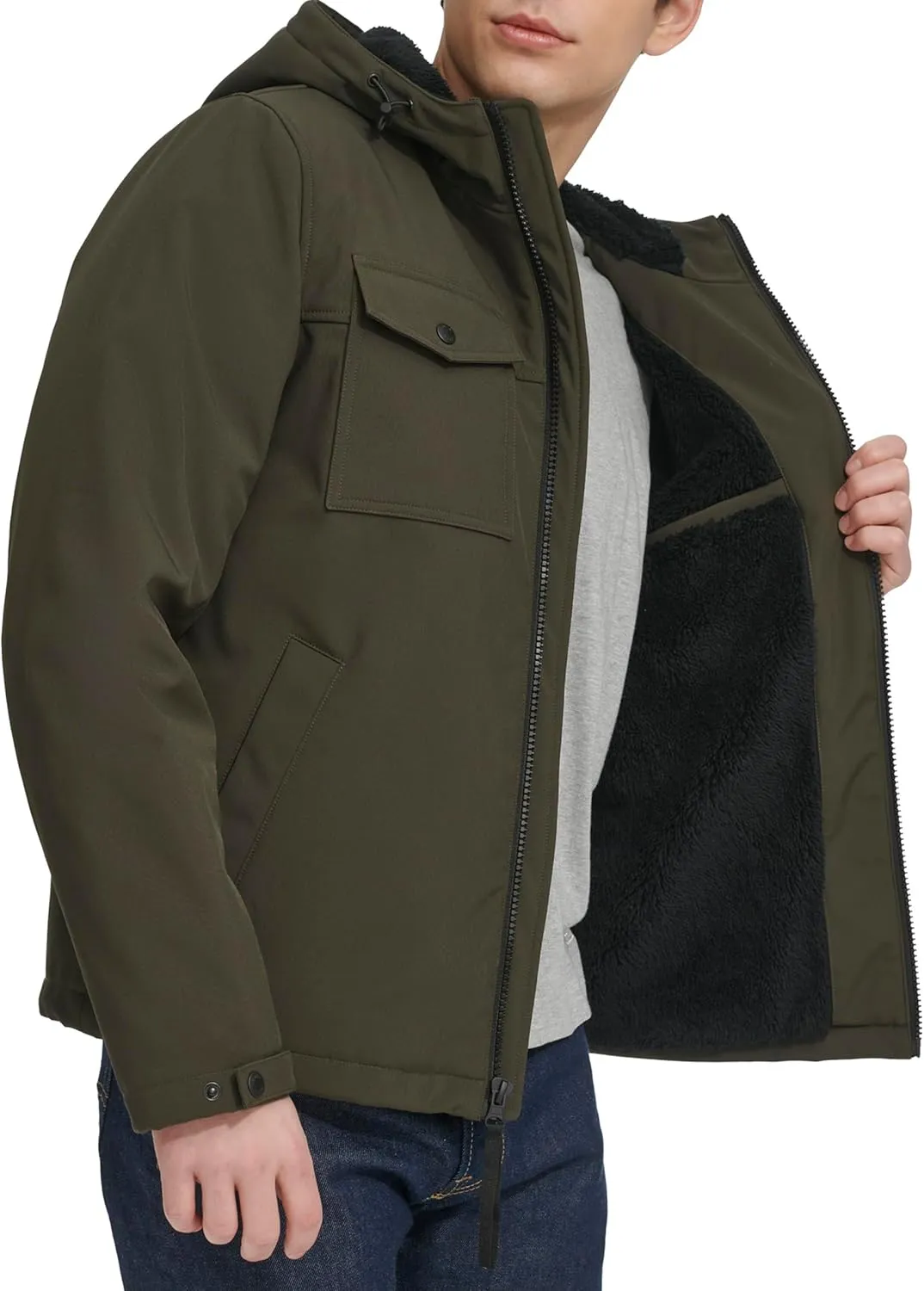 Levi's Men's Soft Shell Hooded Storm Coat (Regular & Big & Tall Sizes)